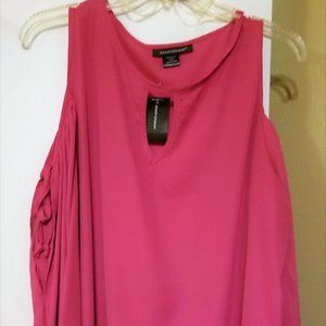 Cold-Shoulder Keyhole Blouse